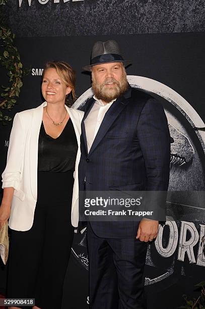 Actor Vincent D'Onofrio and wife Carin van der Donk arrive at the premiere of "Jurassic World" held at the Dolby Theater in Hollywood.