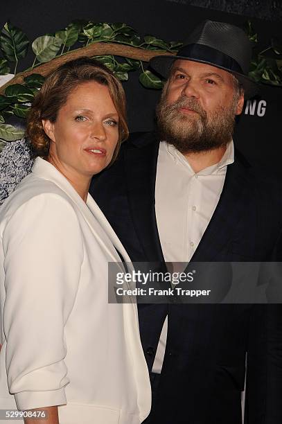 Actor Vincent D'Onofrio and wife Carin van der Donk arrive at the premiere of "Jurassic World" held at the Dolby Theater in Hollywood.
