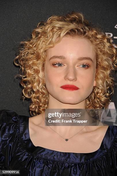 Actress Julia Garner arrives at the Los Angeles Film Festival opening night premiere of "Grandma" held at Regal Cinemas L.A. Live.