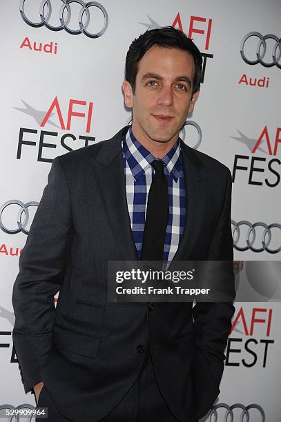 Actor B. J. Novak arrives at the premiere of "Saving Mr. Banks" held at AFI FEST 2013 presented by Audi at TCL Chinese Theatre in Hollywood.