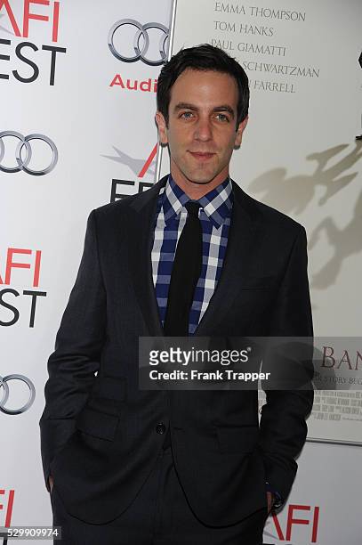 Actor B. J. Novak arrives at the premiere of "Saving Mr. Banks" held at AFI FEST 2013 presented by Audi at TCL Chinese Theatre in Hollywood.