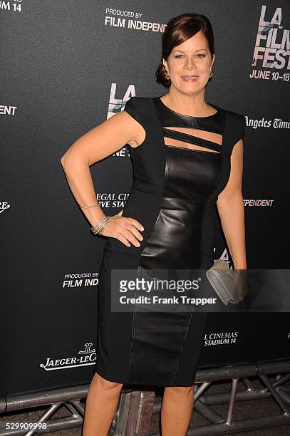 Actress Marcia Gay Harden arrives at the Los Angeles Film Festival opening night premiere of "Grandma" held at Regal Cinemas L.A. Live.