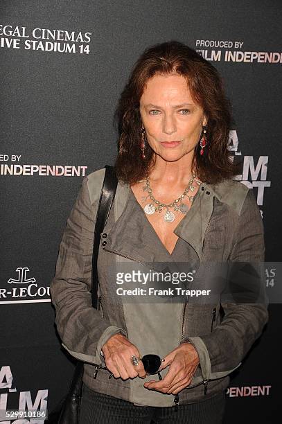 Actress Jacqueline Bisset arrives at the Los Angeles Film Festival opening night premiere of "Grandma" held at Regal Cinemas L.A. Live.