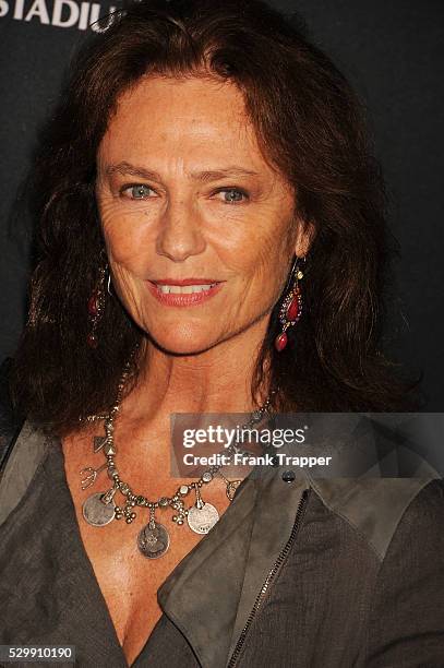 Actress Jacqueline Bisset arrives at the Los Angeles Film Festival opening night premiere of "Grandma" held at Regal Cinemas L.A. Live.