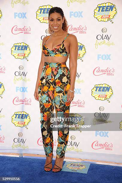 Recording Artist Jordin Sparks arrives at the 2014 Teen Choice Awards held at the Shrine Auditorium.