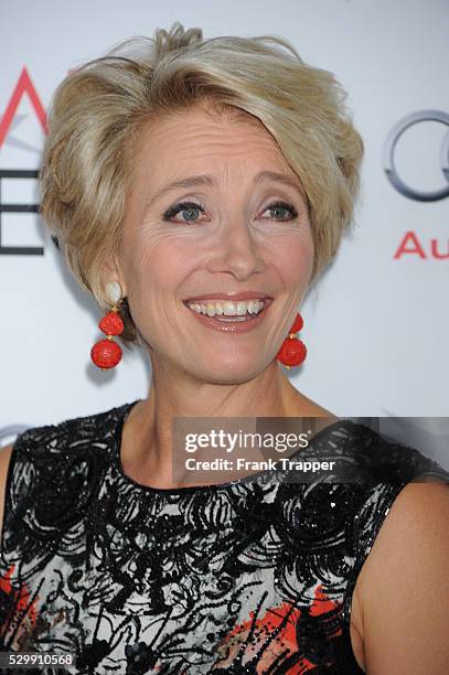 Actress Emma Thompson arrives at the premiere of "Saving Mr. Banks" held at AFI FEST 2013 presented by Audi at TCL Chinese Theatre in Hollywood.