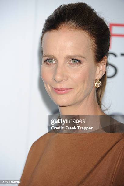 Actress Rachel Griffiths arrives at the premiere of "Saving Mr. Banks" held at AFI FEST 2013 presented by Audi at TCL Chinese Theatre in Hollywood.