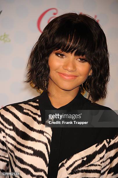 Recording artist Zendaya Coleman posing in the press room at the 2014 Teen Choice Awards held at the Shrine Auditorium.