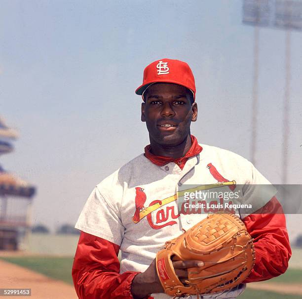 Bob Gibson of the St. Louis Cardinals poses before an MLB game at Shea Stadium in Flushing, New York. Bob Gibson played for the St. Louis Cardinals...