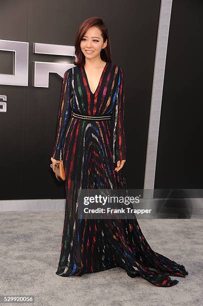 Singer Jane Zhang arrives at the premiere of "Terminator Genisys" held at the Dolby Theater in Hollywood.