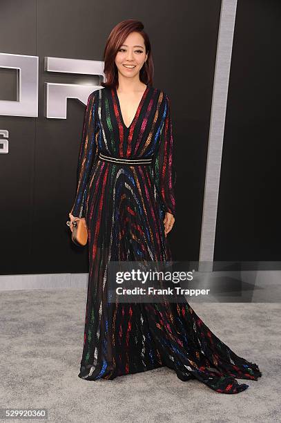 Singer Jane Zhang arrives at the premiere of "Terminator Genisys" held at the Dolby Theater in Hollywood.