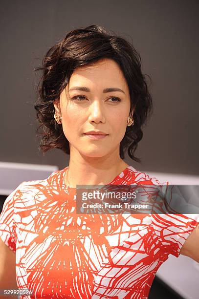 Actress Sandrine Holt arrives at the premiere of "Terminator Genisys" held at the Dolby Theater in Hollywood.