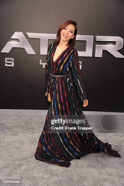 Singer Jane Zhang arrives at the premiere of "Terminator Genisys" held at the Dolby Theater in Hollywood.