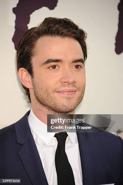 Actor Jamie Blackley arrives at the premiere of "If I Stay" held at TCL Chinese Theater in Hollywood.