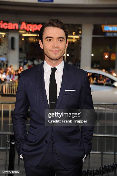 Actor Jamie Blackley arrives at the premiere of "If I Stay" held at TCL Chinese Theater in Hollywood.