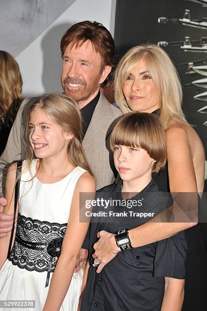 Actor Chuck Norris and family arrive at the premiere of Expendables 2 held at Grauman's Chhinese Theater in Hollywood.