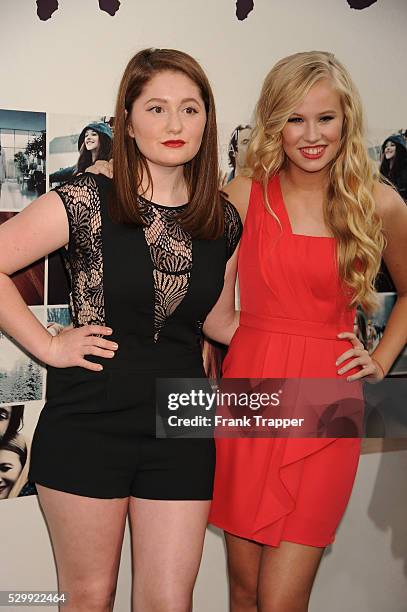 Actors Emma Kenney and Danika Yarosh arrive at the premiere of "If I Stay" held at TCL Chinese Theater in Hollywood.