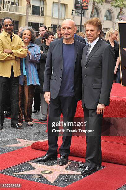 British actor Ben Kingsley and producer Jerry Bruckheimer attend the ceremony honoring him with a Star on the Hollywood Walk of Fame.