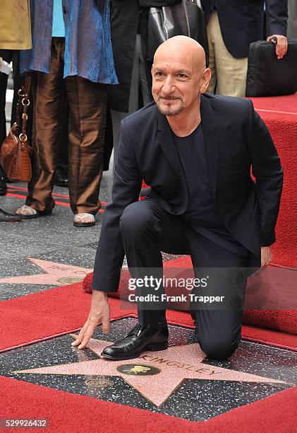 British actor Ben Kingsley attends the ceremony honoring him with a Star on the Hollywood Walk of Fame.