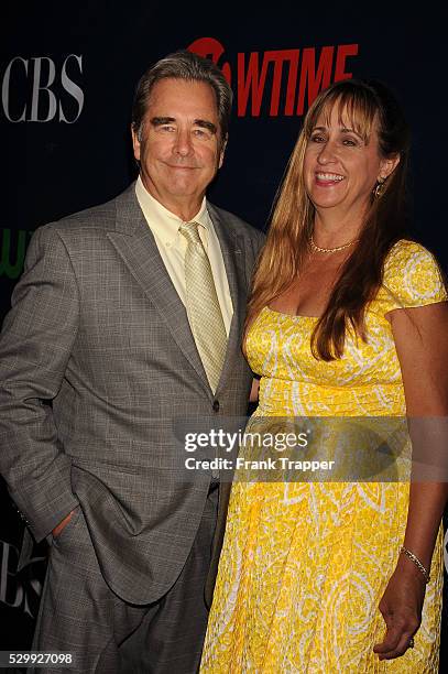 Actor Beau Bridges and wife arrive at the CBS, CW and Showtime 2015 Summer TCA Party held at the Pacific Design Center in West Hollywood.