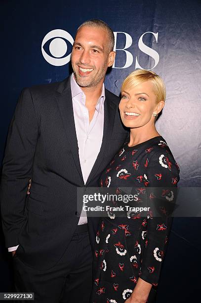 Actress Jaimee Pressly and guest arrive at the CBS, CW and Showtime 2015 Summer TCA Party held at the Pacific Design Center in West Hollywood.