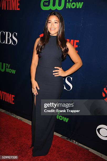 Actress Gina Rodriguez arrives at the CBS, CW and Showtime 2015 Summer TCA Party held at the Pacific Design Center in West Hollywood.