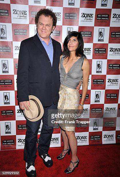 Actor John C. Reilly and wife Alison Dickey arrive at the 2010 Los Angeles Film Festival "Cyrus" Gala Screening held at Regal Cinemas L.A. Live...