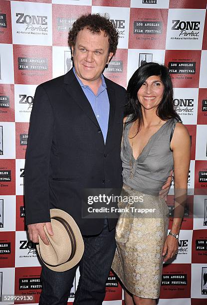 Actor John C. Reilly and wife Alison Dickey arrive at the 2010 Los Angeles Film Festival "Cyrus" Gala Screening held at Regal Cinemas L.A. Live...