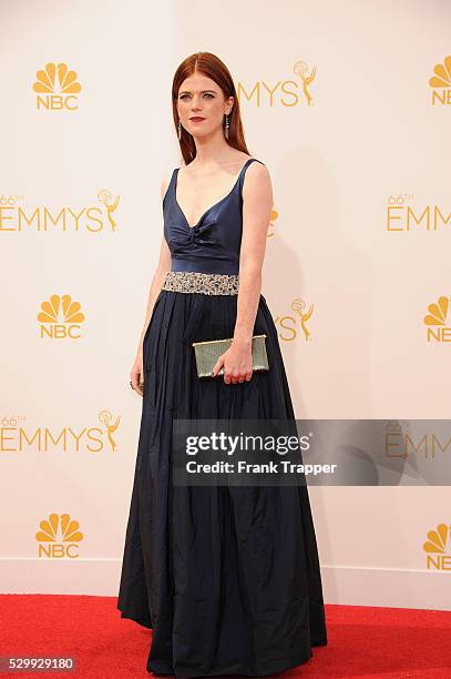 Actress Rose Leslie arrives at the 66th Annual Primetime Emmy Awards held at the Nokia Theater L.A. Live.