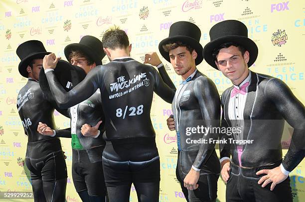 Internet personalities Jai Brooks, Beau Brooks, James Yammouni, Luke Brooks and Daniel Sahyounie of The Janoskians at the Teen Choice Awards 2015...