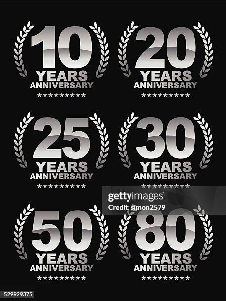 bildbanksillustrationer, clip art samt tecknat material och ikoner med anniversary emblem - 25 29 år