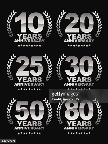 anniversary emblem - 20 29 years stock illustrations