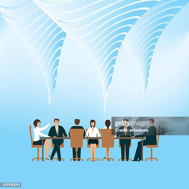 brainstorming - creative team table stock illustrations