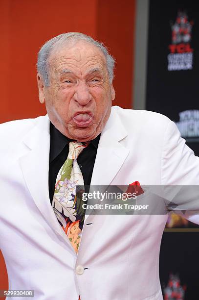 Actor / director Mel Brooks posing at the Hand and Footprints ceremony at the TCL Chinese Theater in Hollywood.