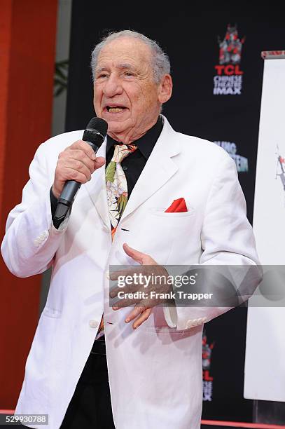 Actor / director Mel Brooks posing at the Hand and Footprints ceremony at the TCL Chinese Theater in Hollywood.
