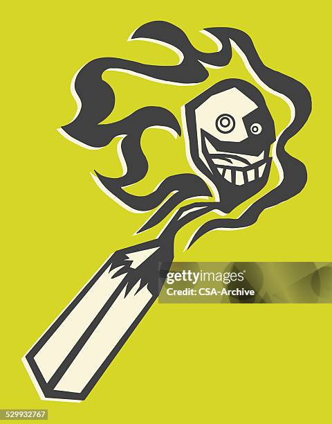 flaming match - match flame stock illustrations