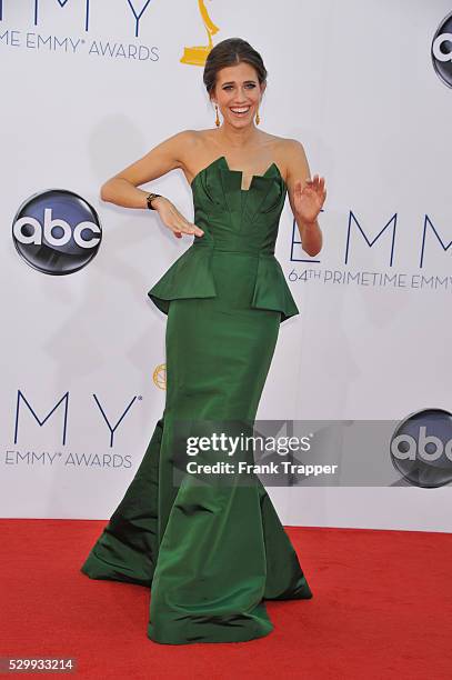 Actress Allison Williams arrives at the 64th Annual Primetime Emmy Awards held at the Nokia Theater L.A. Live.