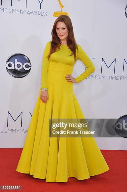 Actress Julianne Moore arrives at the 64th Annual Primetime Emmy Awards held at the Nokia Theater L.A. Live.