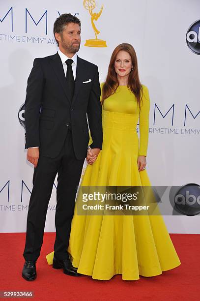Director Bart Freundlich and actress Julianne Moore arrive at the 64th Annual Primetime Emmy Awards held at the Nokia Theater L.A. Live.
