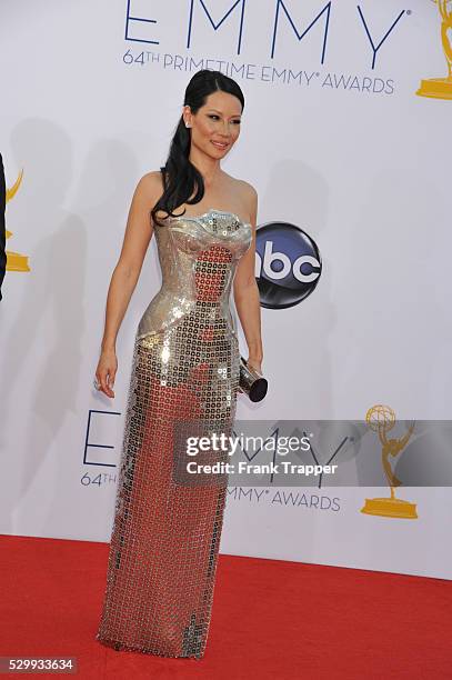 Actress Lucy Liu arrives at the 64th Annual Primetime Emmy Awards held at the Nokia Theater L.A. Live.