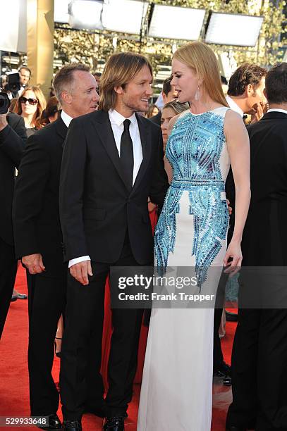 Actress Nicole Kidman and Keith Urban arrive at the 64th Annual Primetime Emmy Awards held at the Nokia Theater L.A. Live.