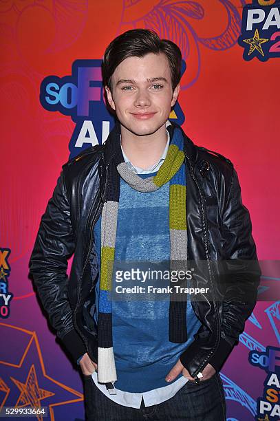 Actor Chris Colfer arrives at the FOX 2010 summer Television Critics Association all-star party held at Pacific Park on the Santa Monica Pier.