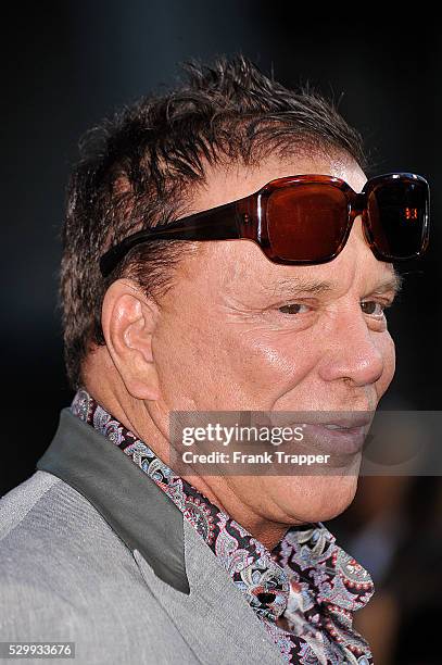 Actor Mickey Rourke arrives at the Premiere of Lionsgate Films' "The Expendables" held at Grauman's Chinese Theatre in Hollywood.