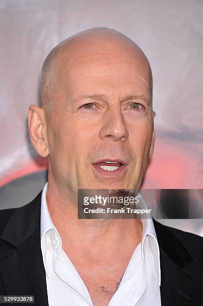 Actor Bruce Willis arrives at the Premiere of Lionsgate Films' "The Expendables" held at Grauman's Chinese Theatre in Hollywood.