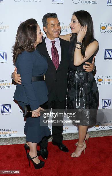 Gloria Estefan, Sergio Trujillo and Ana Villafane attend the 11th Annual Family Equality Council Night at the Pier at Pier 60 on May 9, 2016 in New...