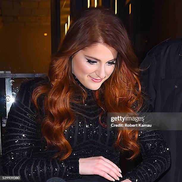 Meghan Trainor seen at the Watch What Happens Live studio on May 9, 2016 in New York City.