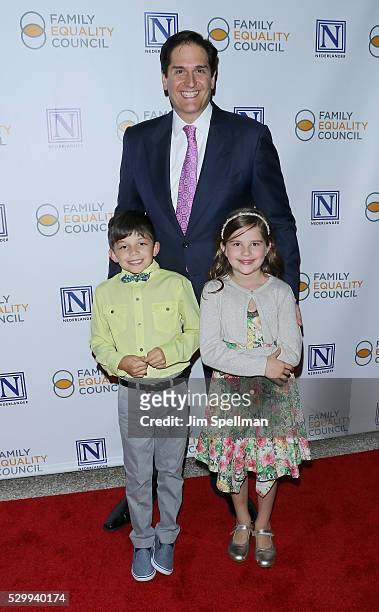 Family Equality Council board treasurer Nick Scandalios and family attend the 11th Annual Family Equality Council Night at the Pier at Pier 60 on May...