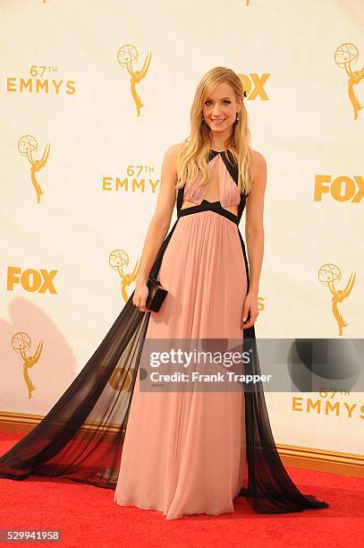 Actress Joanne Froggatt arrives at the 67th Annual Primetime Emmy Awards held at the Microsoft Theater.