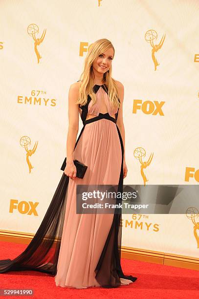 Actress Joanne Froggatt arrives at the 67th Annual Primetime Emmy Awards held at the Microsoft Theater.