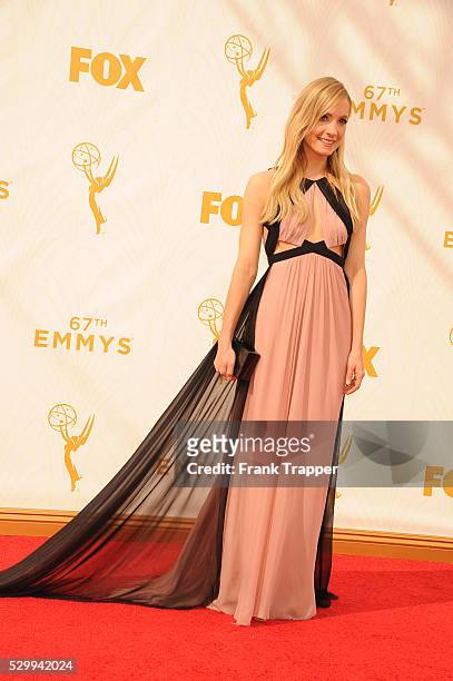 Actress Joanne Froggatt arrives at the 67th Annual Primetime Emmy Awards held at the Microsoft Theater.